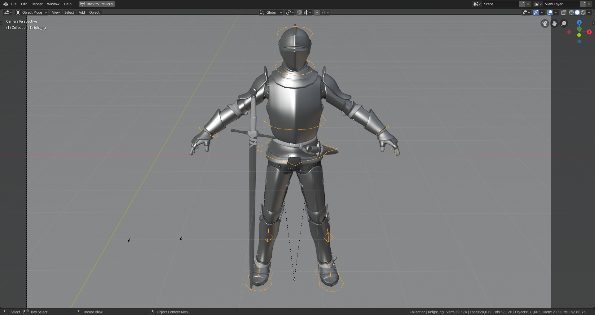 Rigged Knight in Armor preview image 2